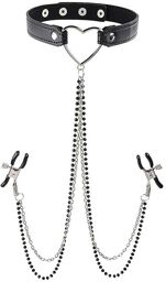 Collier avec Pinces à Tétons Amor Noir