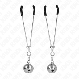 pinces à tétons mince cloche argent 7 cm