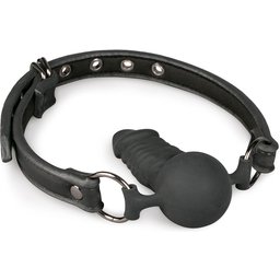 EasyToys - Bâillon à balle avec dildo en silicone - Noir