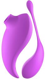 Vibromasseur à succion clitoridien avec son œuf vibrant à distance violet