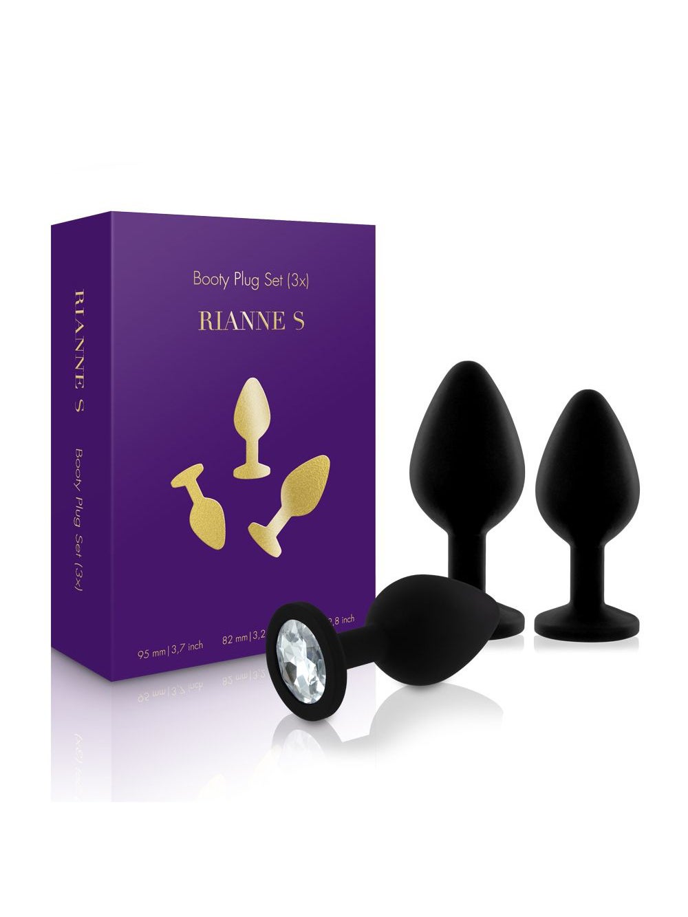 Coffret Plugs Anal Booty Plug Noir