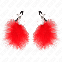 pince à tétons plume rouge 7 cm