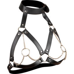 Harnais de poitrine BDSM avec chaînes et anneaux