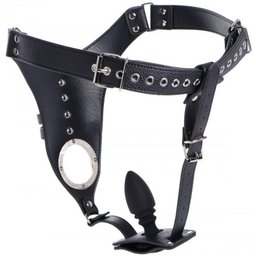 Ceinture de chasteté pénienne avec plug anal en silicone