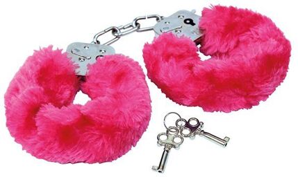 Police menottes avec fourrure rose
