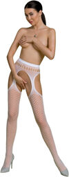Collants effet ligas blancs Blanc