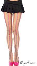 Collant résille arc-en-ciel Multicolore