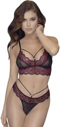 Ensemble soutien-gorge et string en dentelle et résille