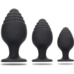 Coffret 3 Plugs Anal Rippled