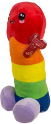 Pénis en peluche arc-en-ciel doux et coloré