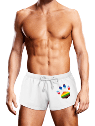 Maillot de Bain Court Blanc Oversize Paw Blanc