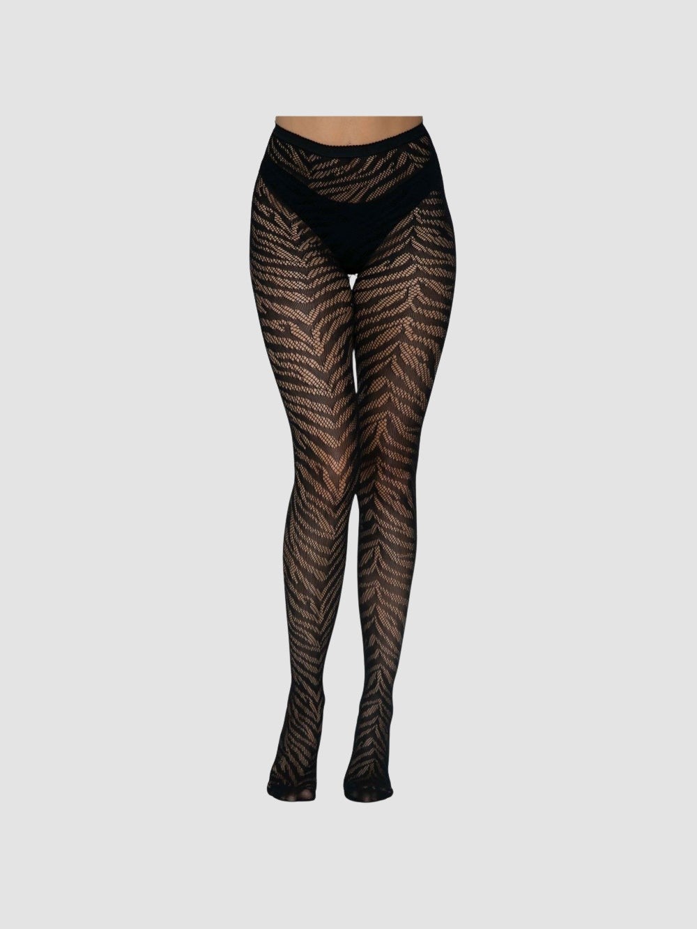 Collant Résille 9722 Motif Zèbre Noir