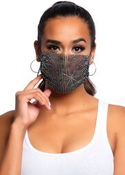 Couvre masque Noir Harlow Strass