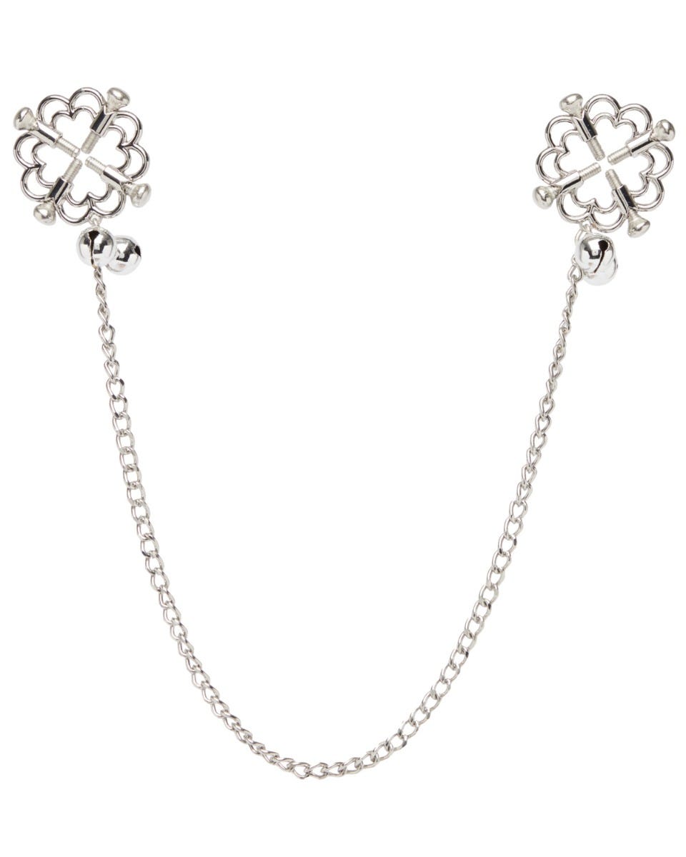 Pinces tétons à vis avec chaîne