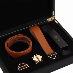 Ensemble collier et laisse marron