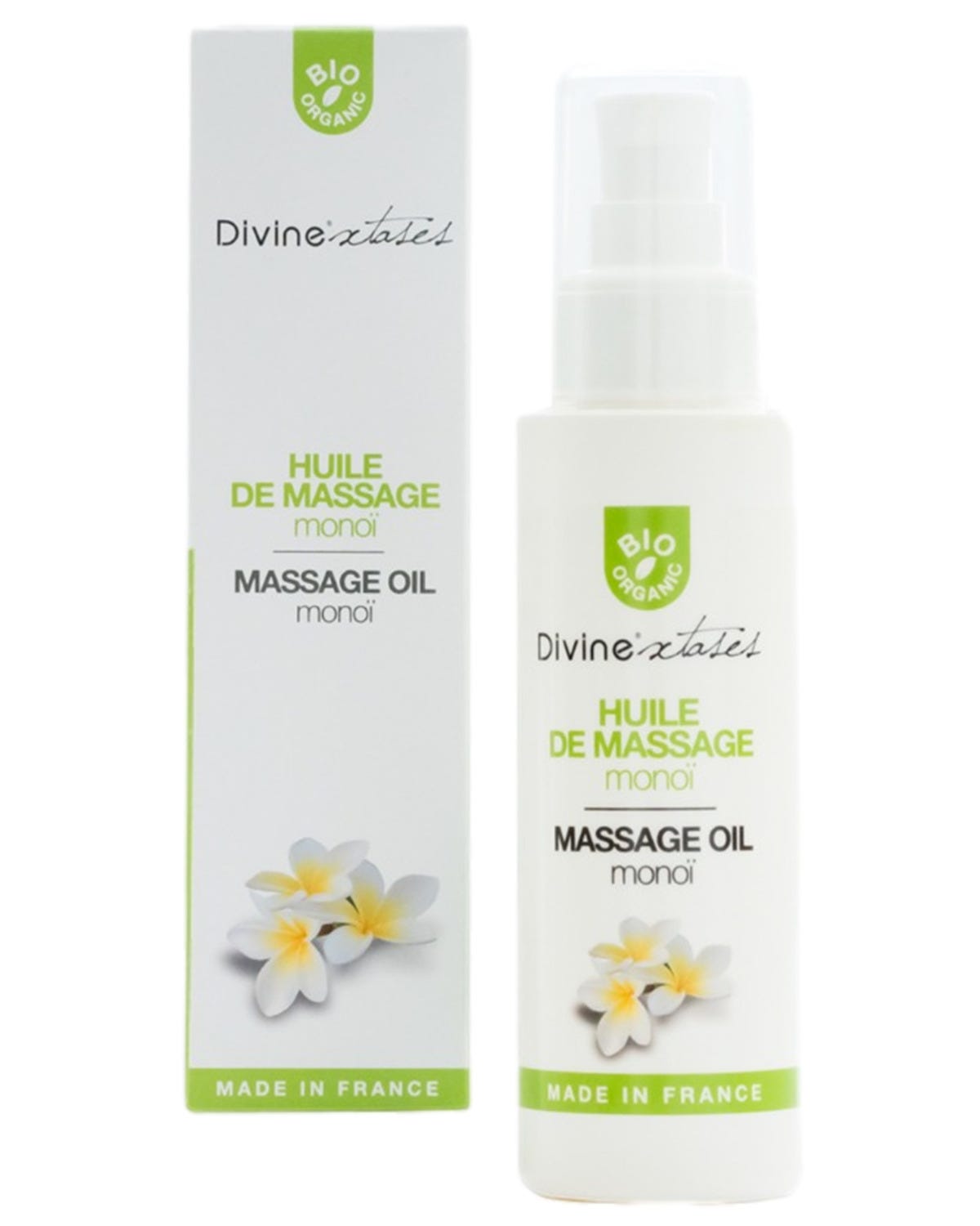 Huile de massage embrassable monoï