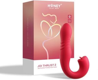 JOI THRUST 2 rouge - Vibromasseur point G - lèche-clitoris - va et vient contrôlé par application Rouge