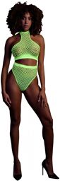 Turtle Neck and High Waist Slip - Green - XS/XL