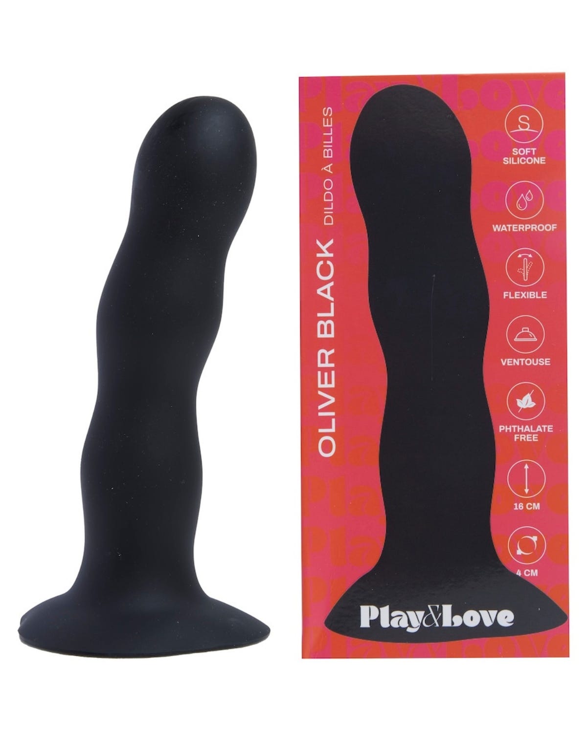DILDO A BILLES NOIR PAILLETTE