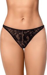 String sexy noir en dentelle avec chaînes Noir