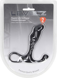Masseur prostatique en silicone avec boucle dure ondulée - S - Noir