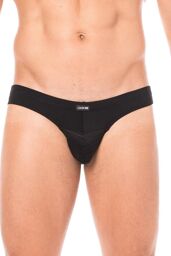 Slip noir rayé opaque et transparent Noir