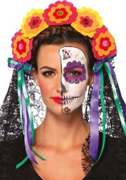 Couronne de Fleurs et Dentelle - Carnaval Mexicain MULTICOLOR