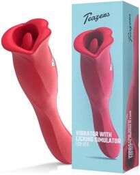Vibromasseur avec stimulateur clitoridien léchant