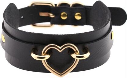 Collier Fantaisie Golden Heart Noir
