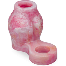 Étui pénien loup avec bulbe érectile et anneau testiculaire 7,0cm - Cockring penien pour homme et couple - Rose et blanc