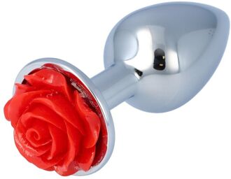 nº 25 plug anal métallique taille S fleur rouge