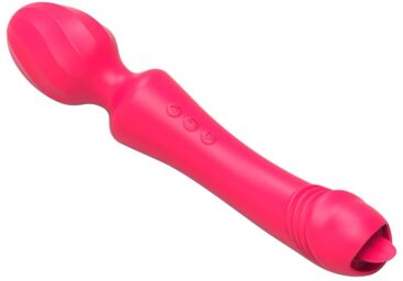 Wand avec langue Magic Head 20cm Rouge