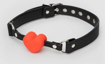 Bâillon Boule Coeur Rouge Noir