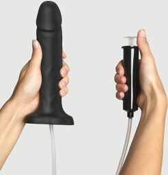 Squirting Realistic Cum Dildo - taille XL Noir