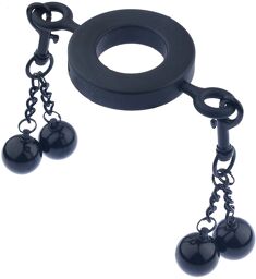 Ballstretcher en métal avec 4 Boules Big Testicle S 32mm - Hauteur 12mm - Poids 375g Noir