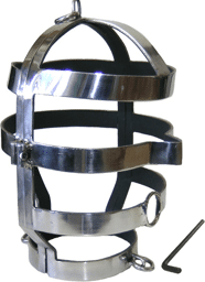 masque avec collier en acier