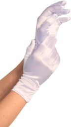 Gants courts satinés Cérémonie Blancs Blanc
