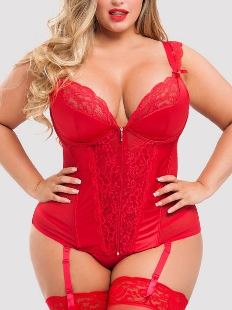 Guêpière push-up Treasure Me rouge 1X/2X