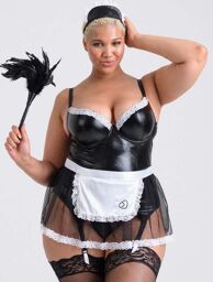 Costume soubrette Fantasy wetlook GT Noir