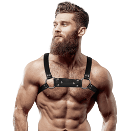 HARNAIS POITRINE BULLDOG EN CUIR ÉCOLOGIQUE POUR HOMMES TAILLE M/L