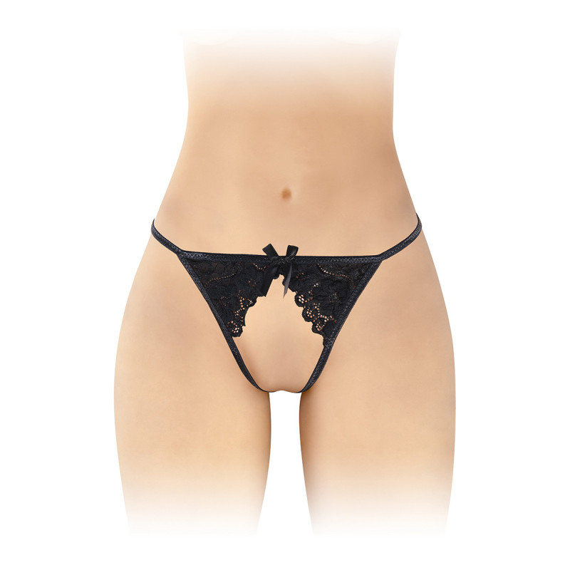String ficelle ouvert Sandra noir