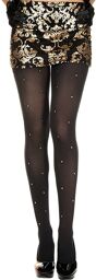 collant semi opaque noir avec strass - MH37011BLK Noir
