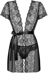 Alluria Peignoir noir en dentelle Noir