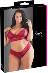 Soutien-gorge et culotte en dentelle rouge Rouge
