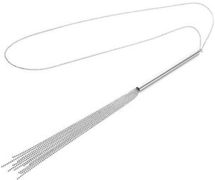 Collier Fouet en Chaînettes Métalliques Magnifique Argent