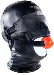 Cagoule SM avec Bâillon et masque Subfull Noire