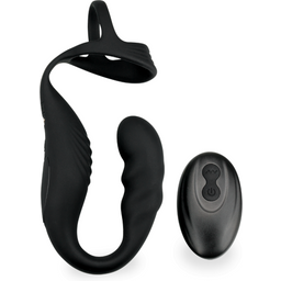Vibromasseur vibro homme gode anal Stimulateur prostatique vibrant avec cockring Zenthos - Noir