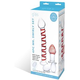 Glas - Mr. Swirly 4 pc Set with Glass Kegel Balls & Butt Plu