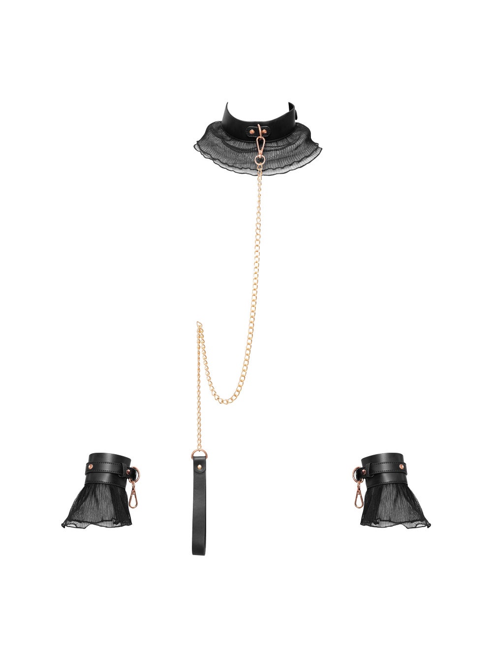 Kit Bondage Collier et Menottes à Volants