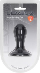 Plug anal en silicone liquide avec grelot - S - Noir